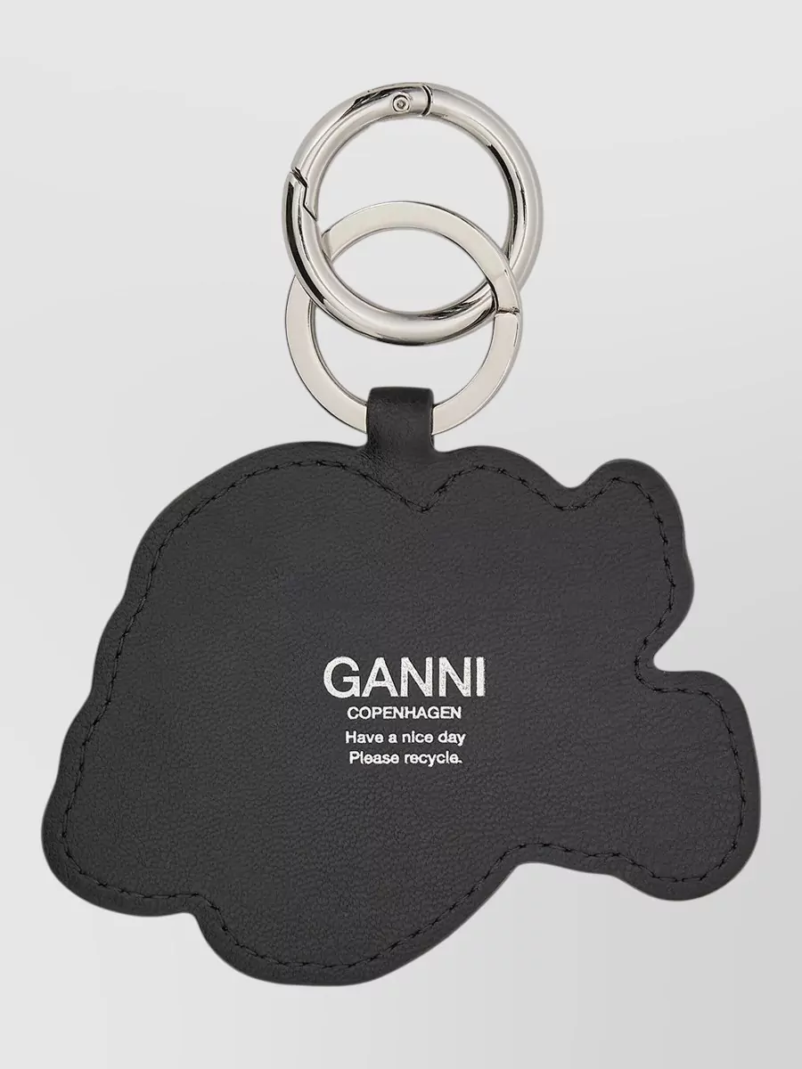 Ganni Leather Puppy Keyring
