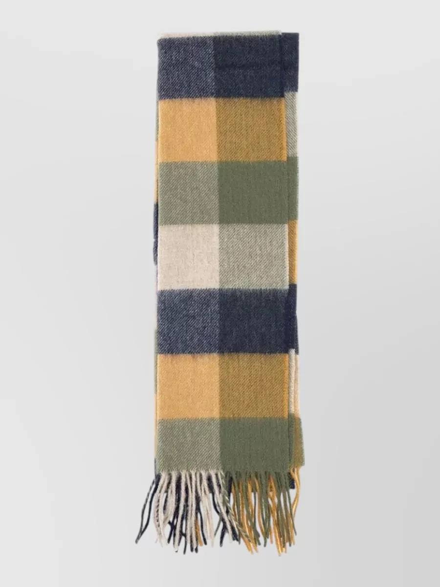 Barbour wool checked scarf