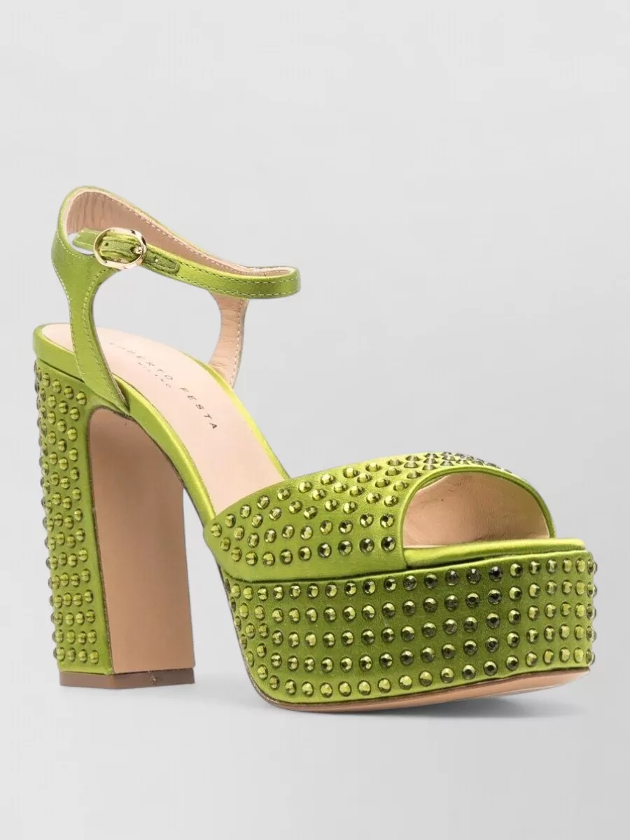 Roberto Festa Leather Spike-Stud Platform Sandals