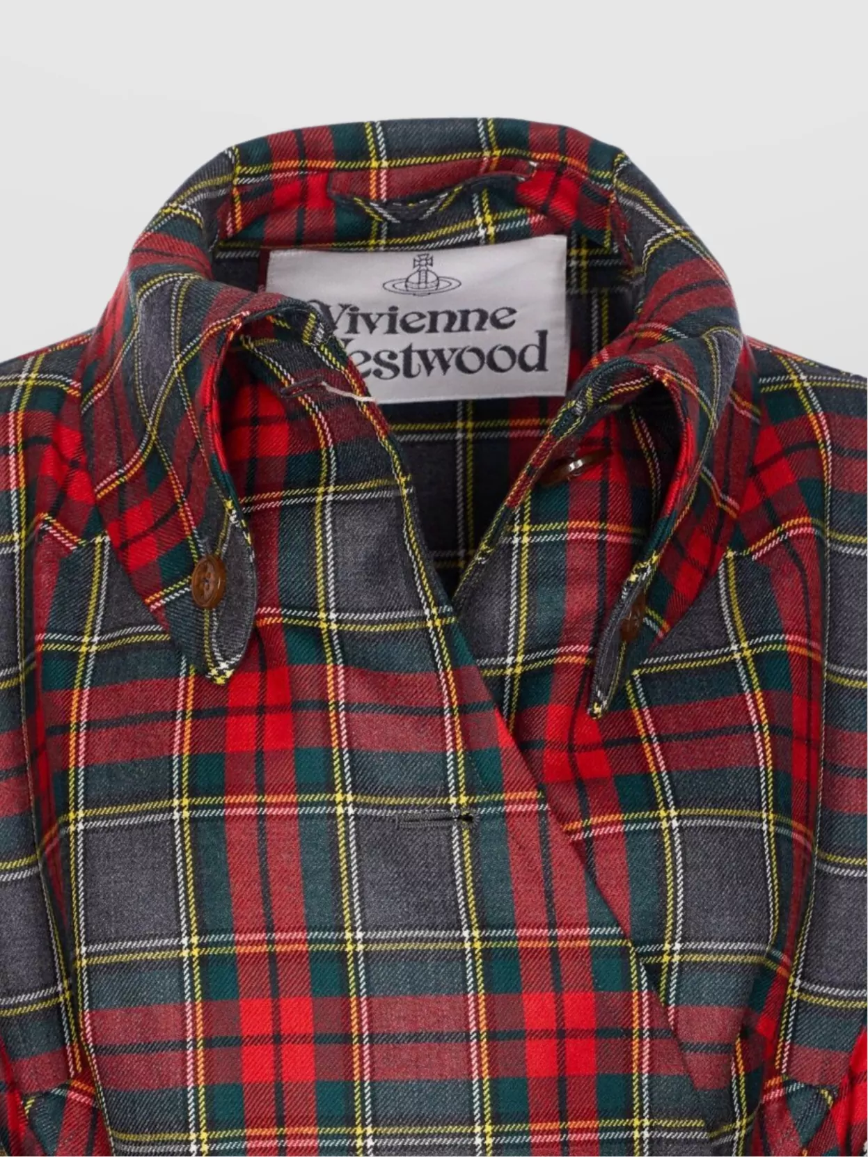Vivienne Westwood Wool Coat Belted Waist Checkered Pattern