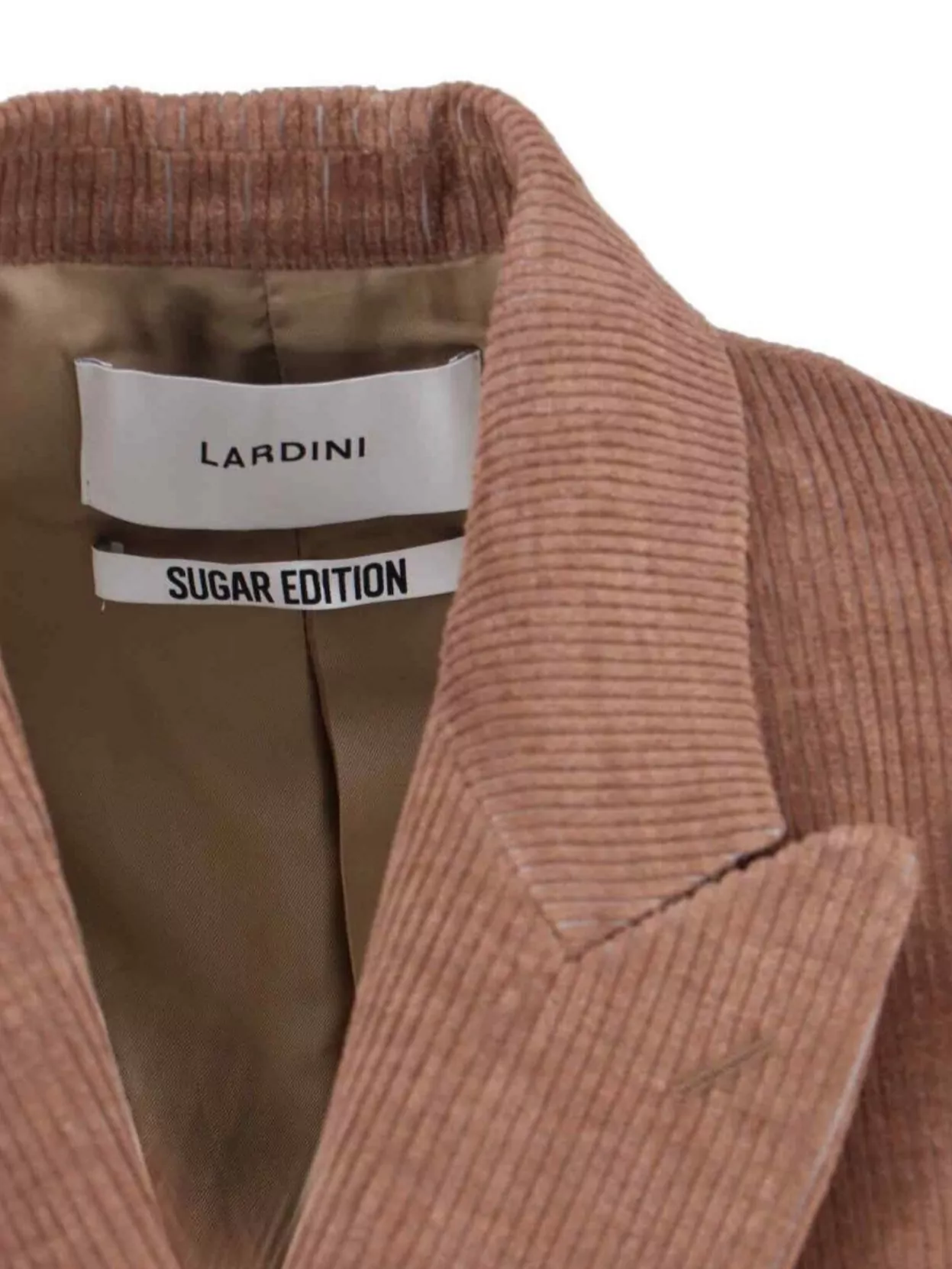 Lardini Corduroy Double-Breasted Blazer Notched Lapels