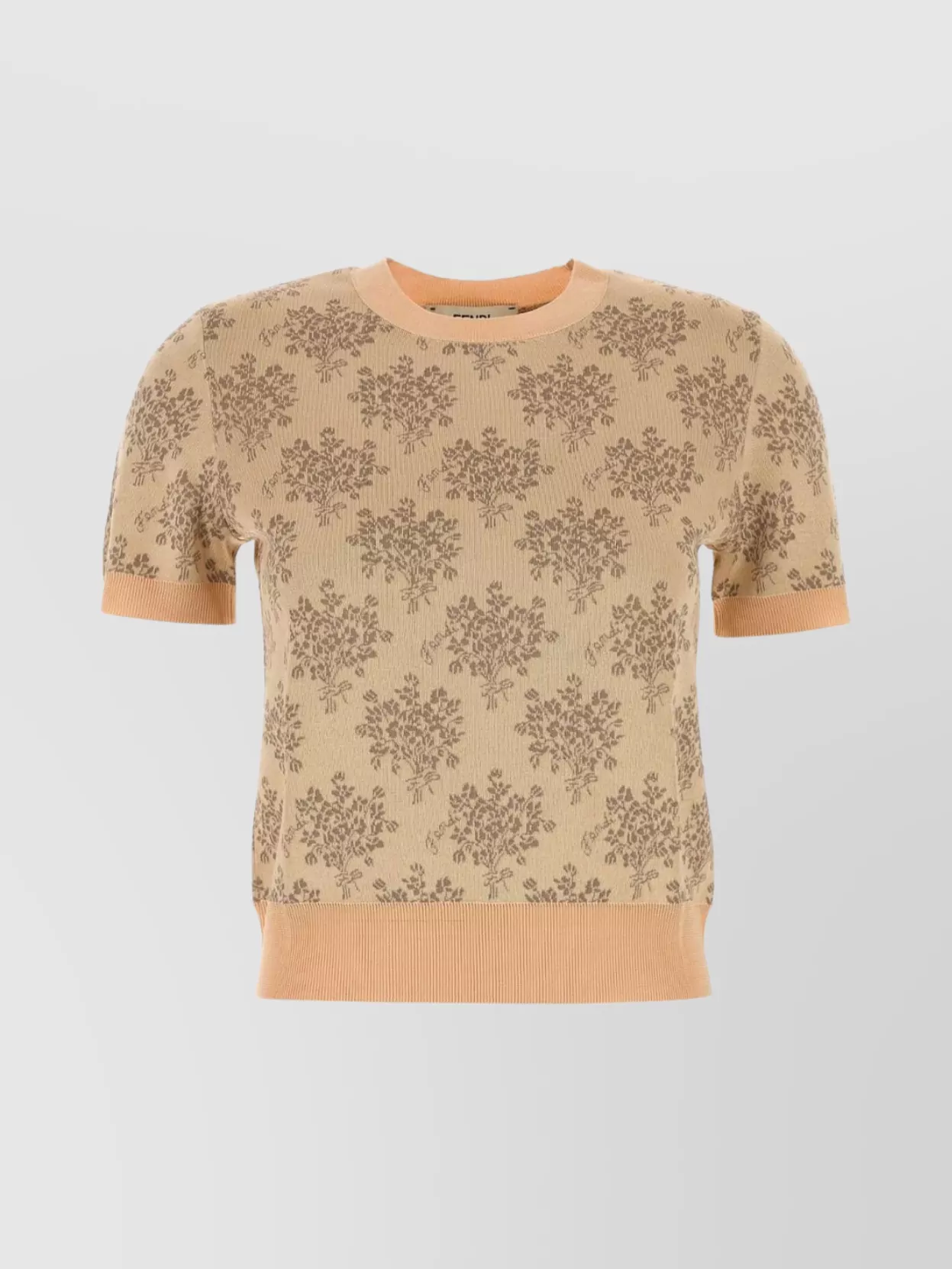 Fendi Embroidered Floral Pattern Viscose Sweater In Neutral