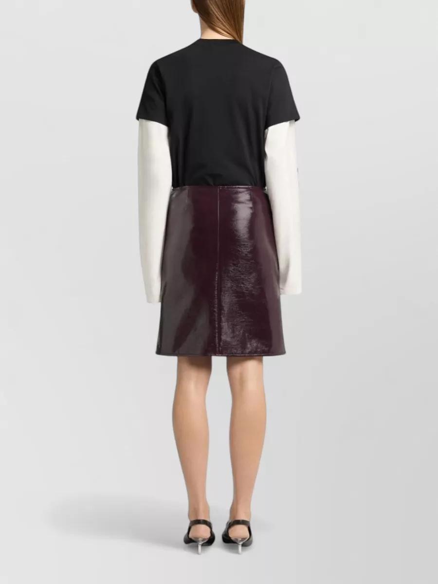 Courrèges Vinyl High-Rise A-Line Knee-Length Skirt