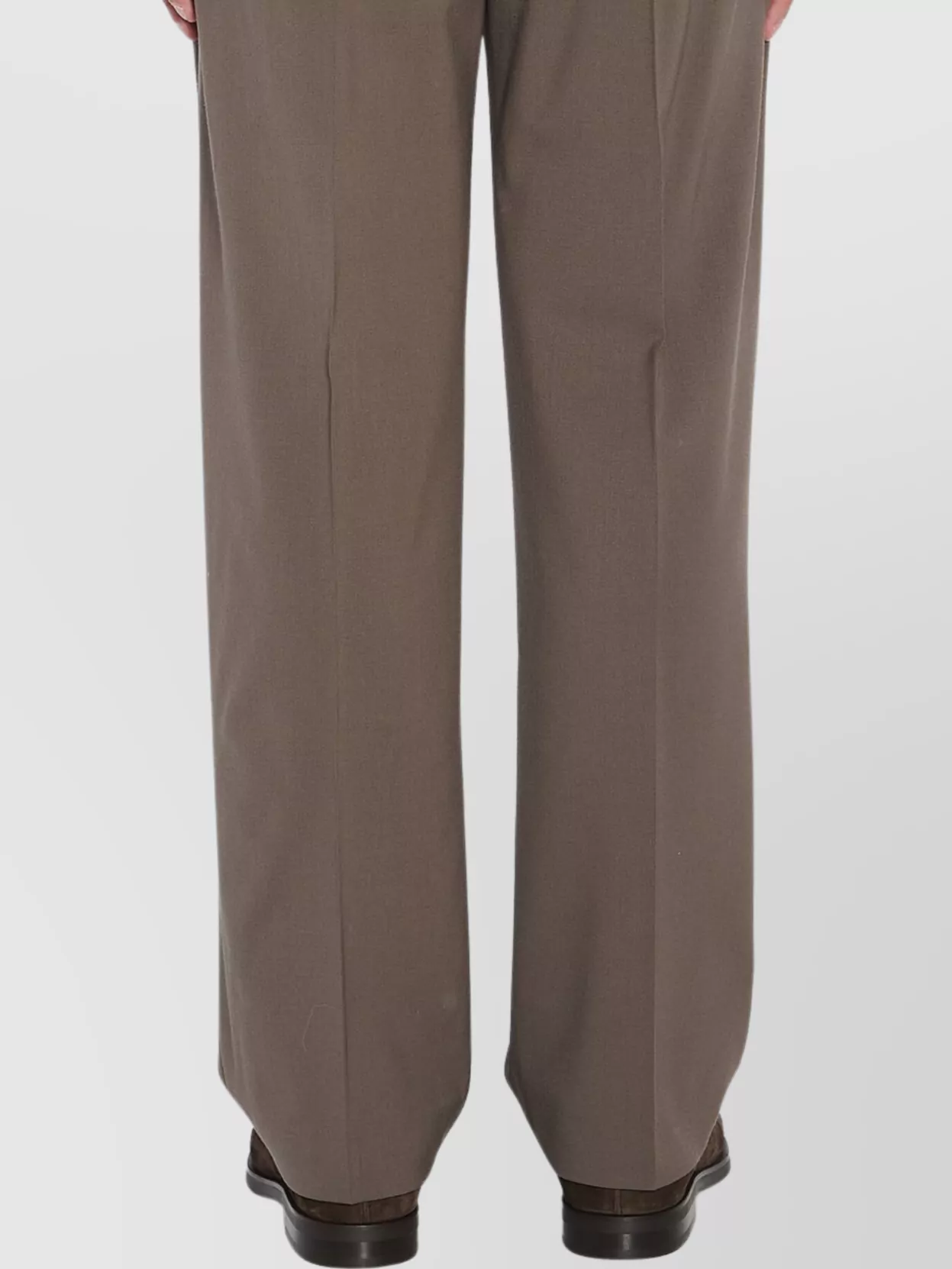 Pt Torino Wool Trousers Mid-rise Waist In Brown