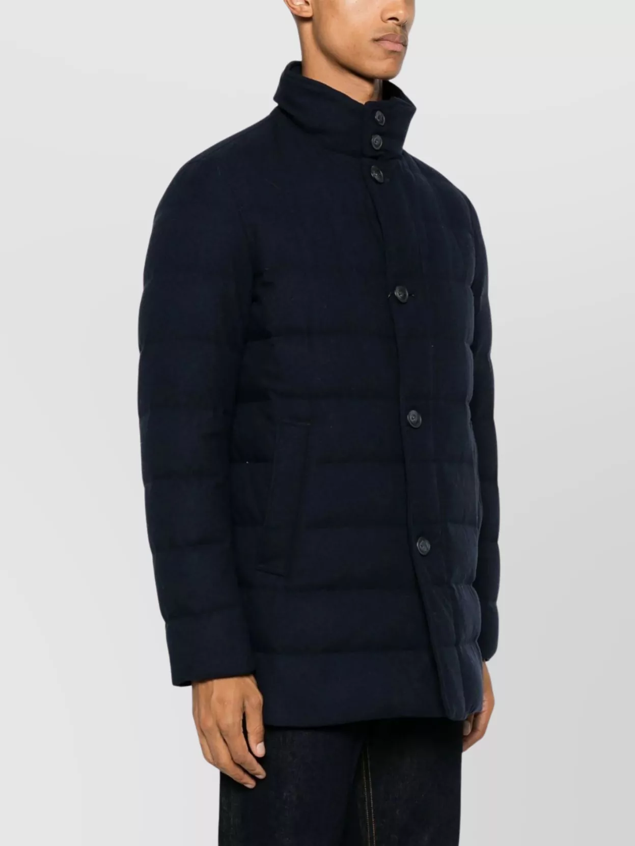 Herno Quilted Jacket With High Collar And Pockets