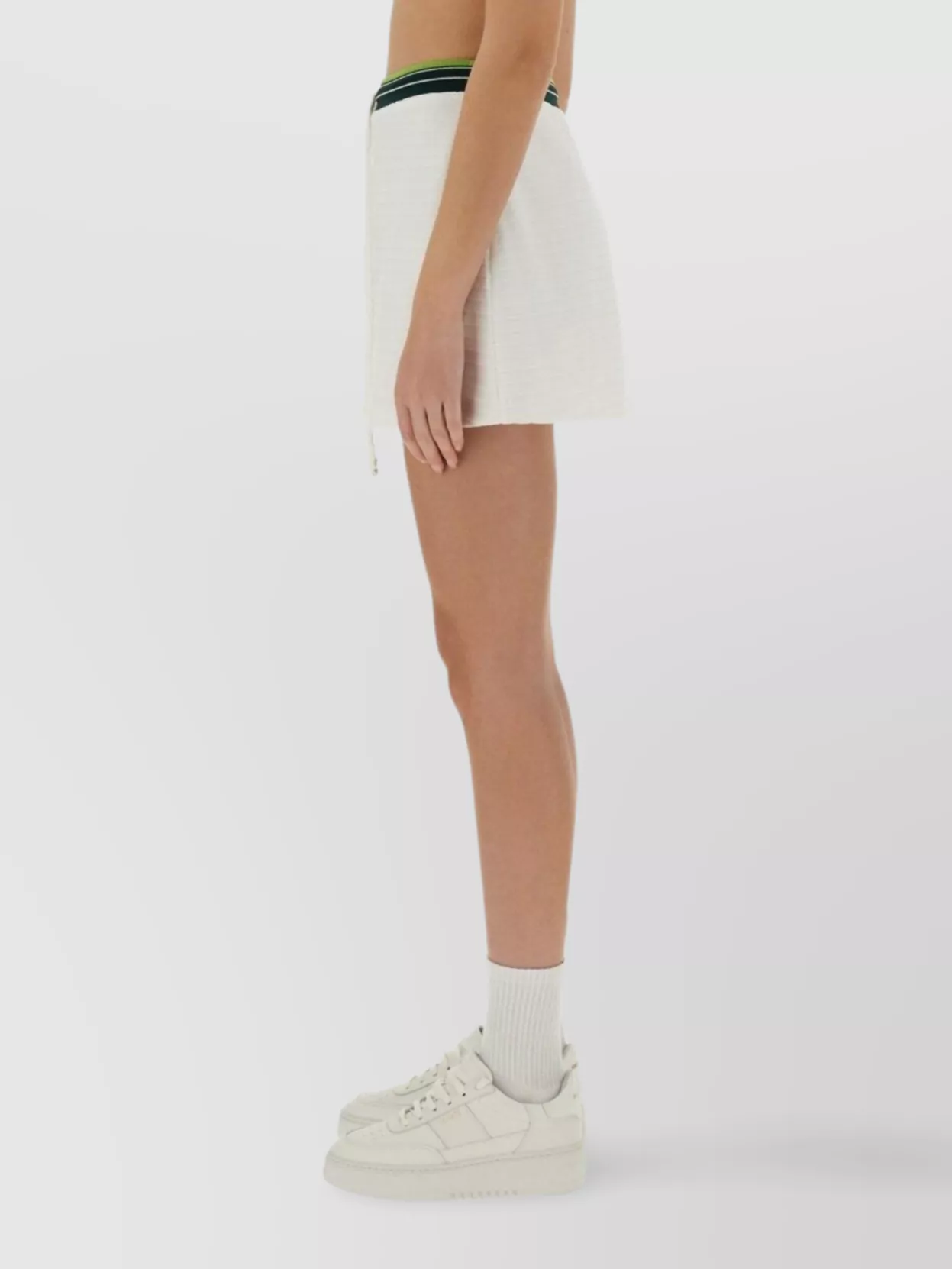 Casablanca Textured Fabric Tennis Skirt With Drawstring Waist
