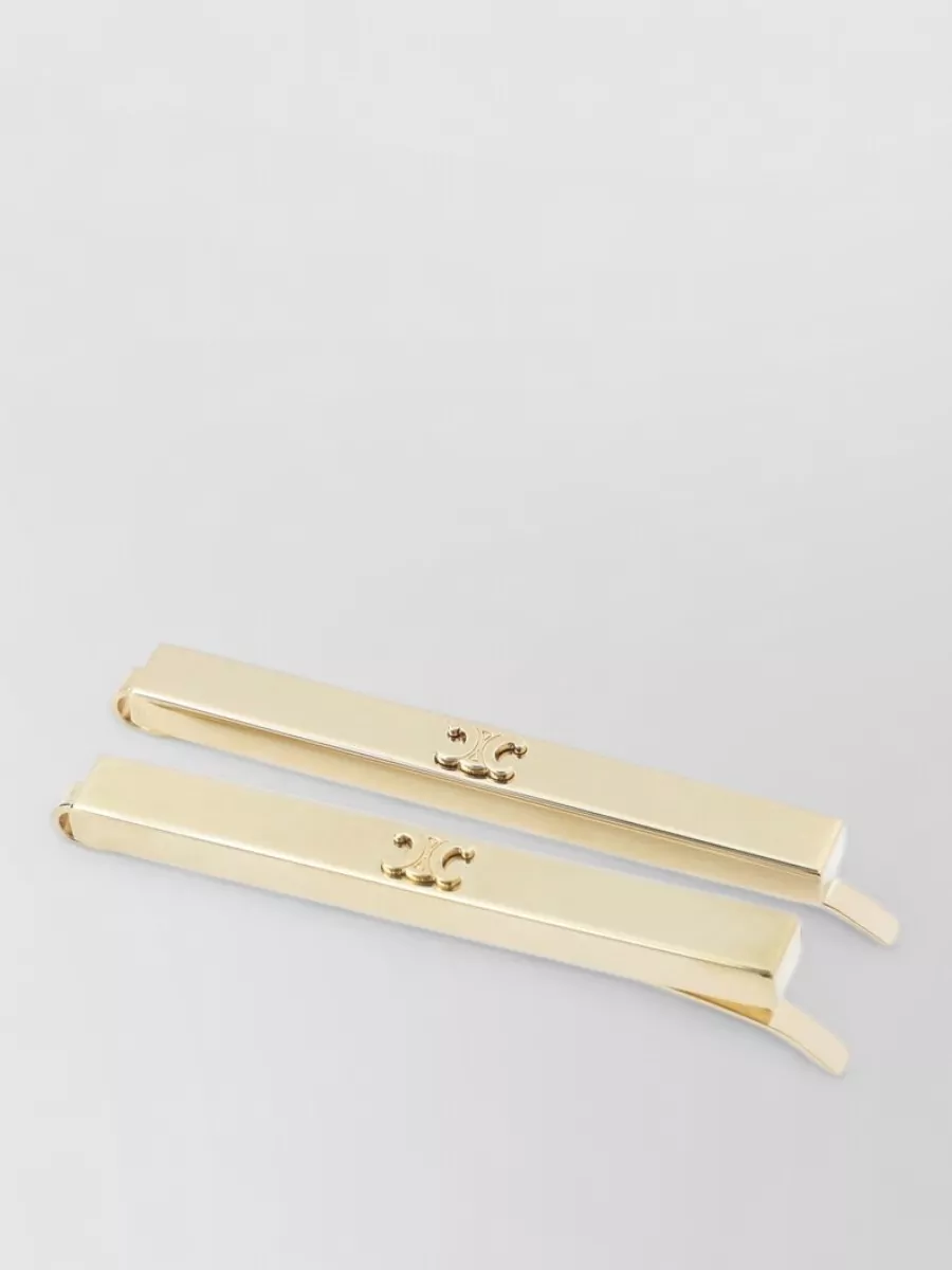 Celine set of 2 logo hair slides
