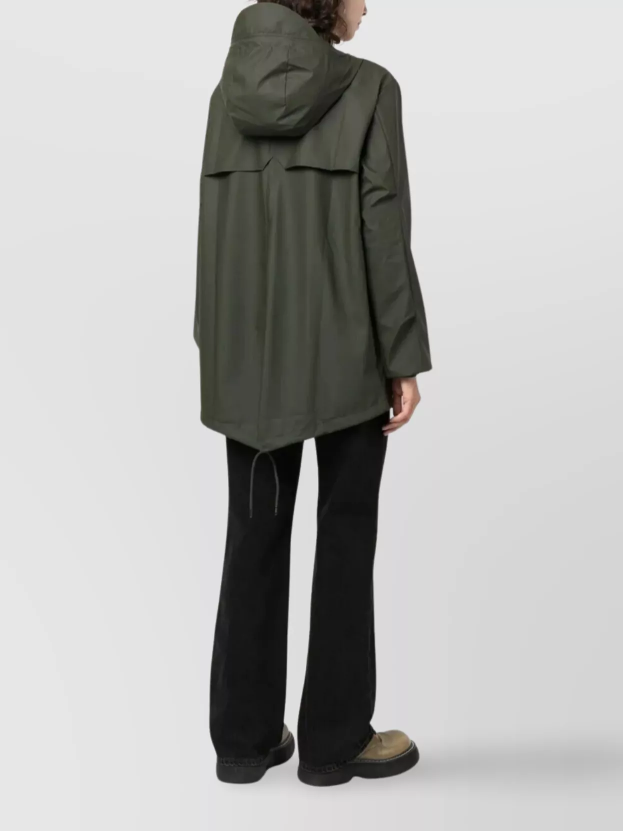 Rains Long Raincoat With Hood And Pockets