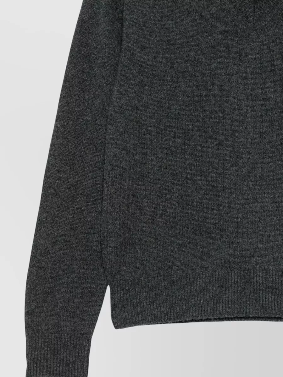 Dunst Cashmere Wool Ribbed V-Neck Long-Sleeve Jumper