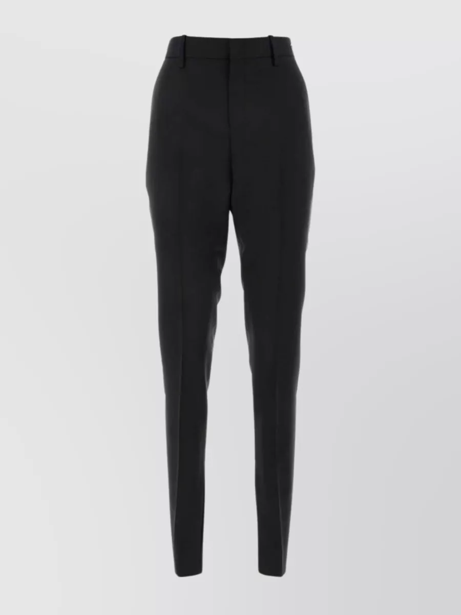 Shop Gucci Structured Creased Trousers With Belt Loops In Black