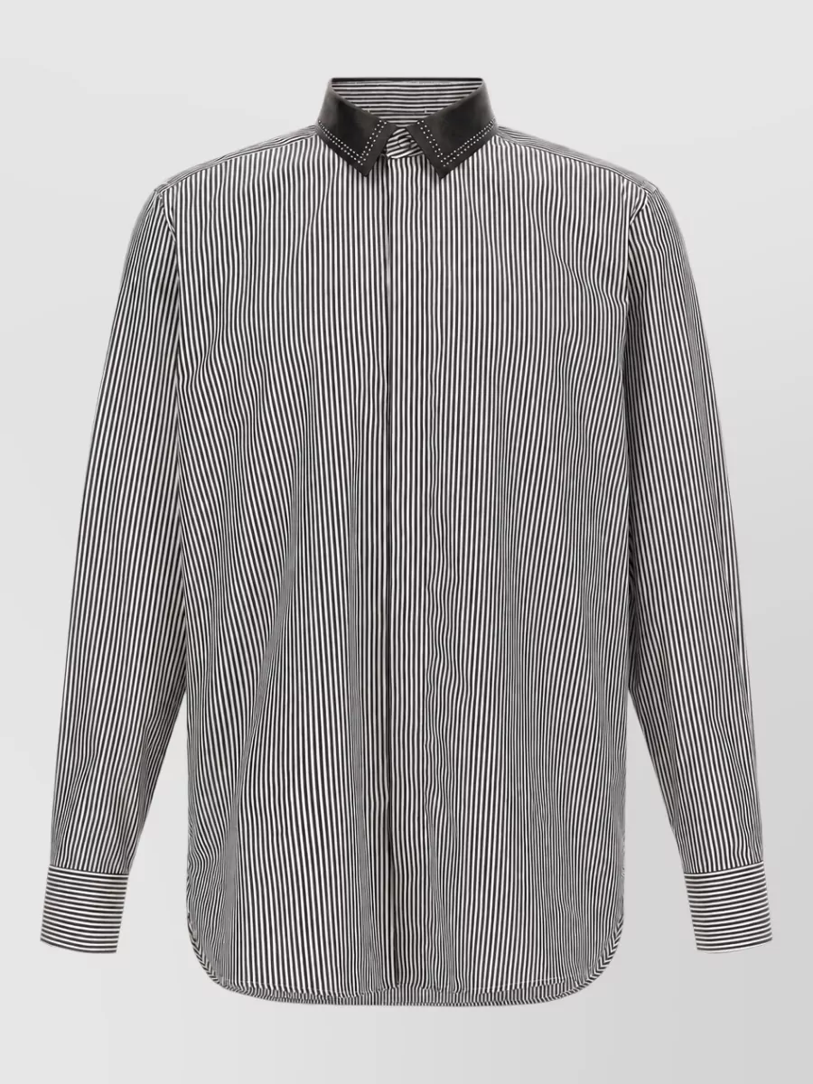 Tom Ford Striped Detachable Collar Shirt