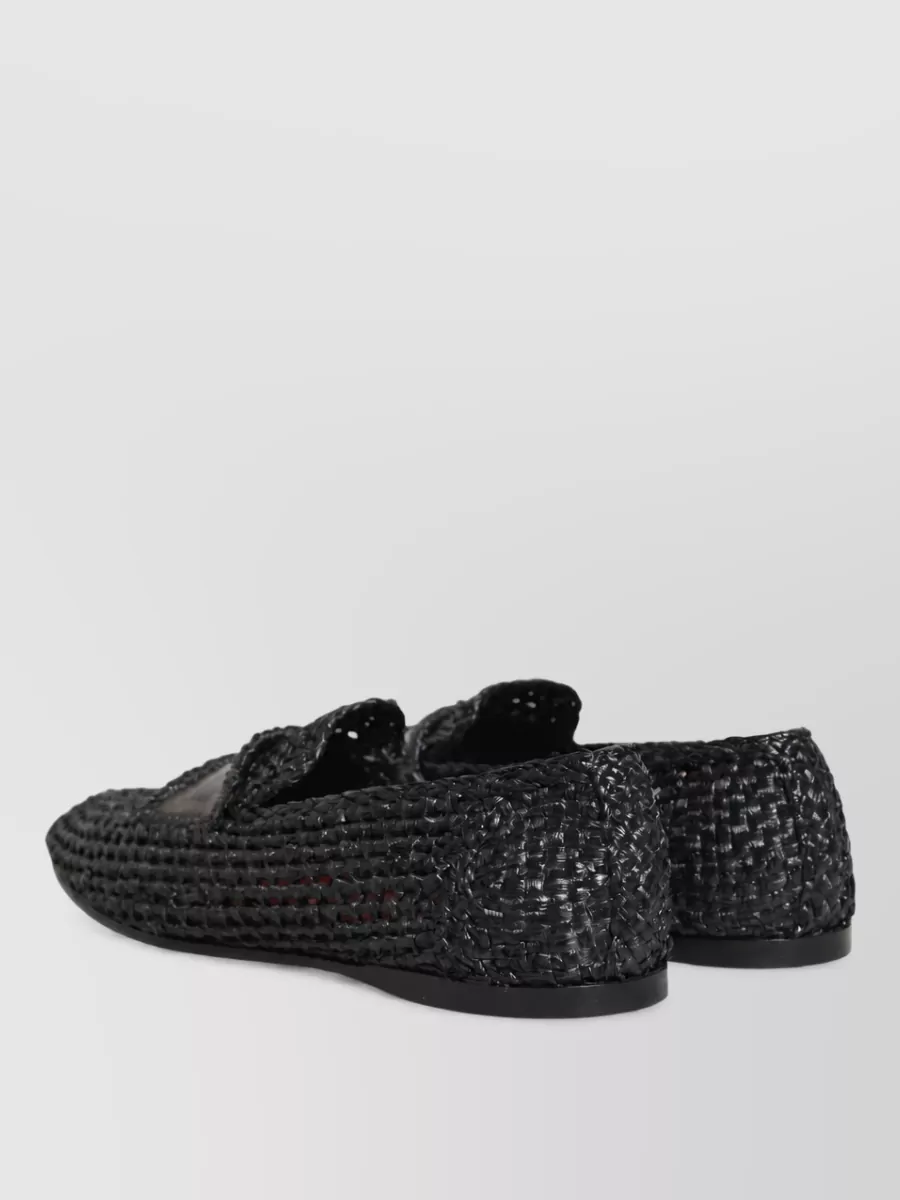 Dolce&Gabbana Woven Raffia Slippers