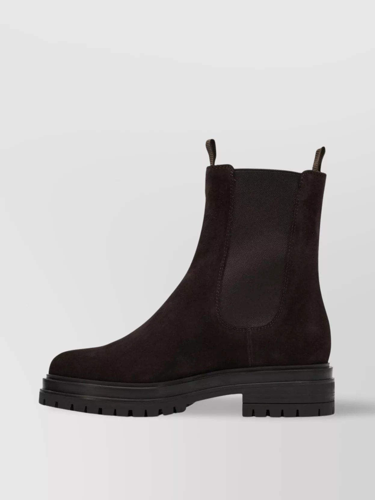 Gianvito Rossi Chunky Sole Suede Ankle Boots With Elastic Panels In Brown