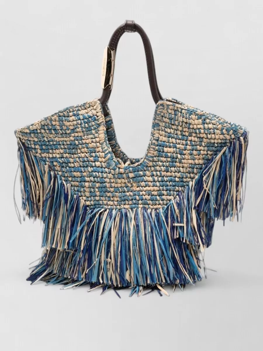 Zimmermann Raffia fringed tote bag