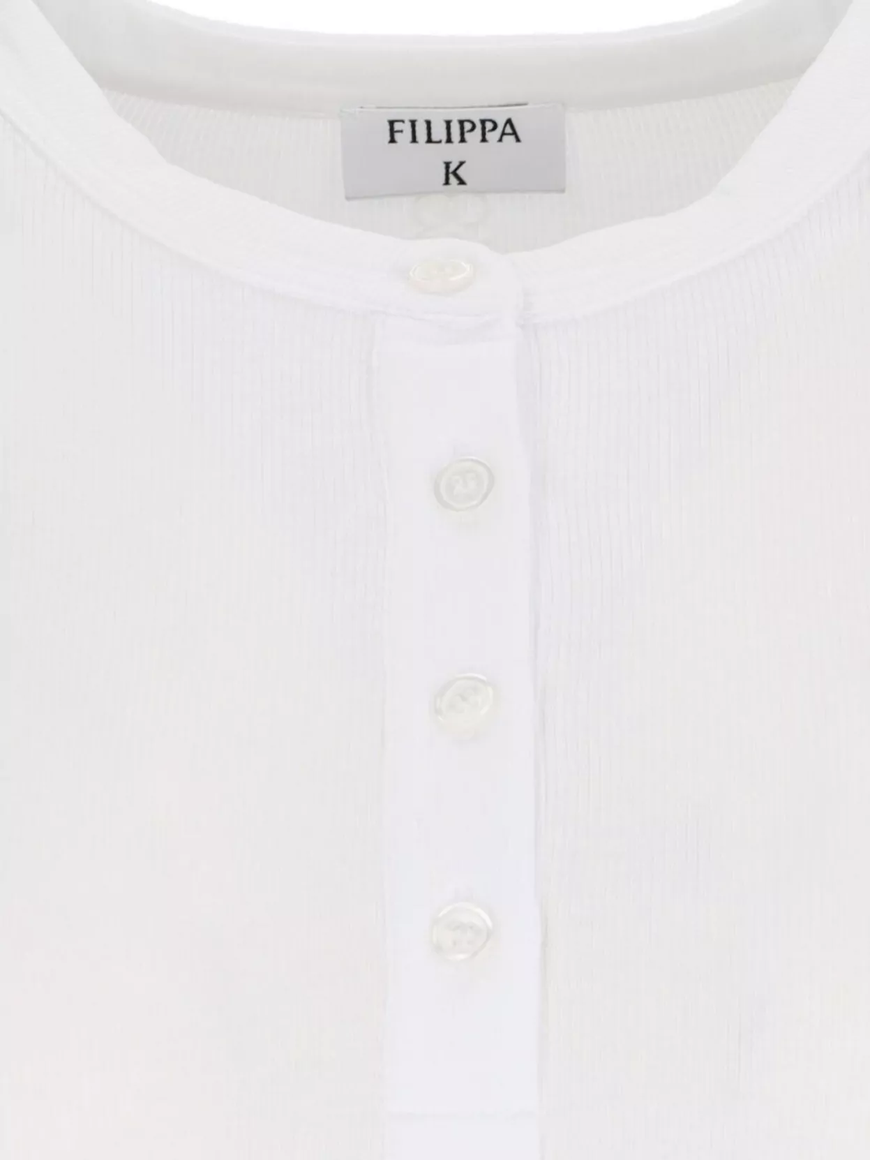 Shop Filippa K Ribbed Texture Round Neck Long Sleeves In White