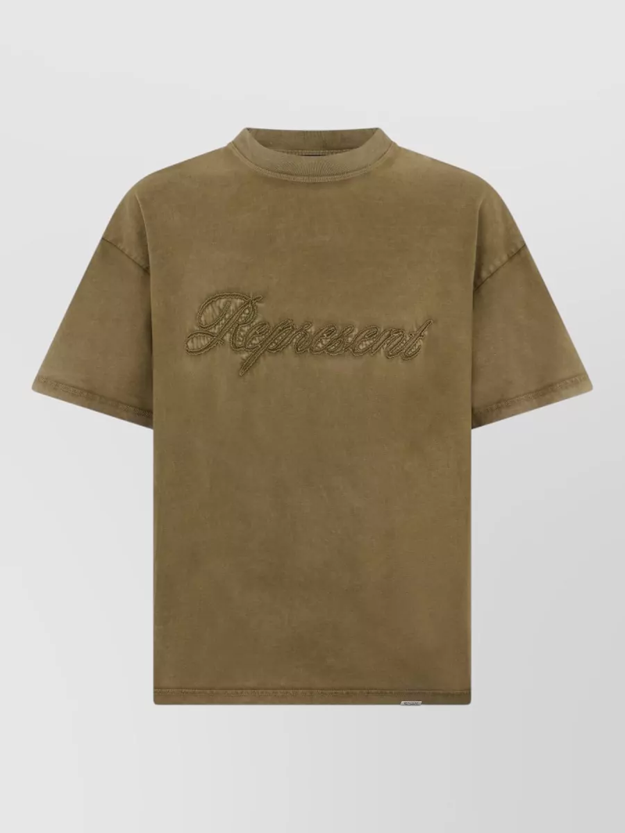 Represent embroidered logo cotton t-shirt
