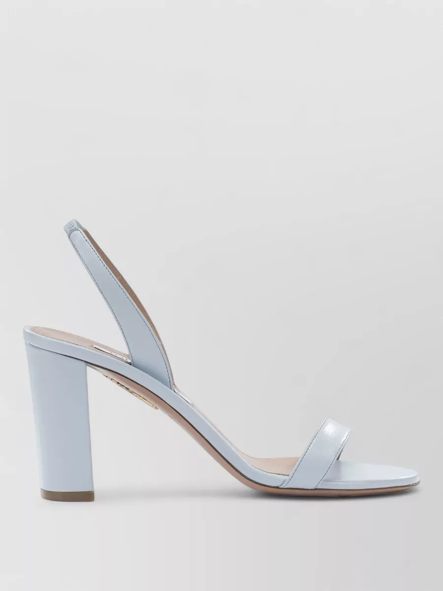 Aquazzura Block Heel Open Toe Smooth Finish Sandals