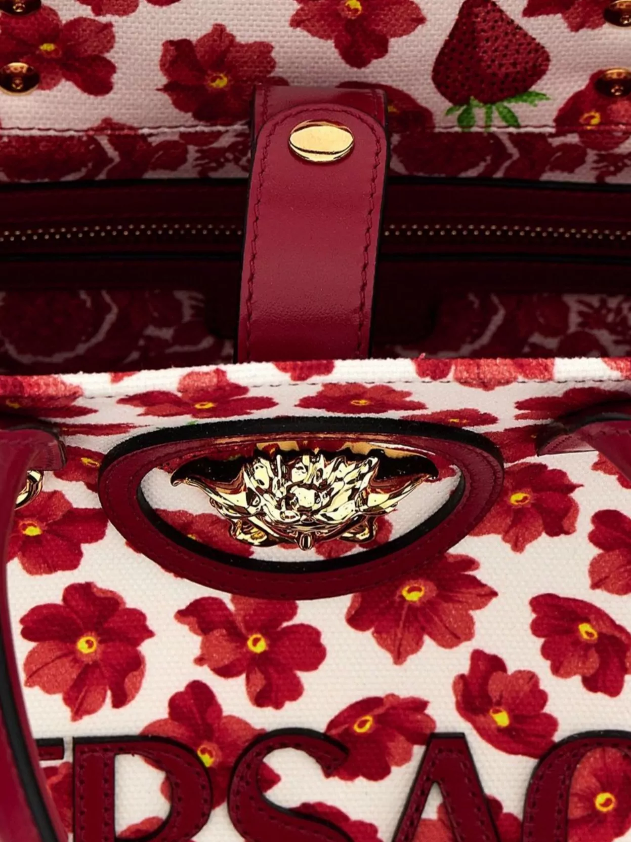 Versace 'the Medusa' Floral Pattern Tote Bag