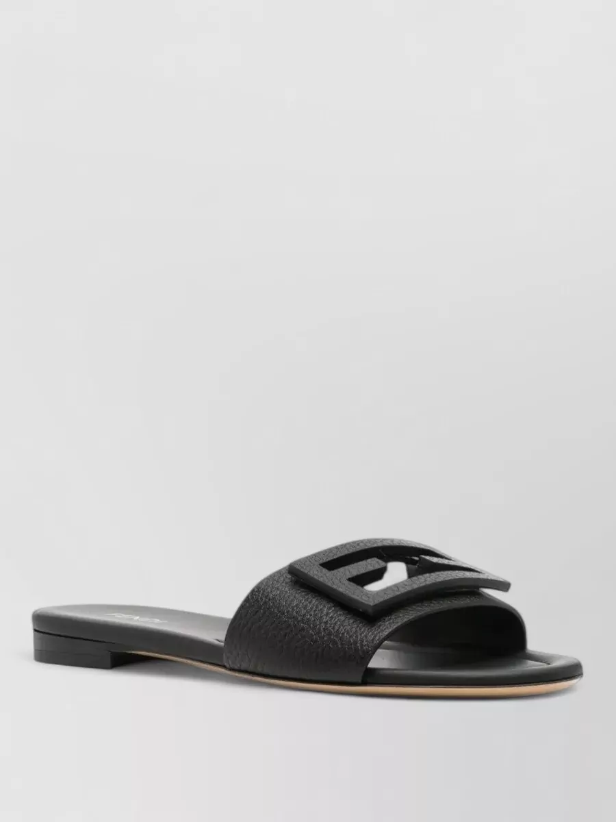Fendi leather baguette slides