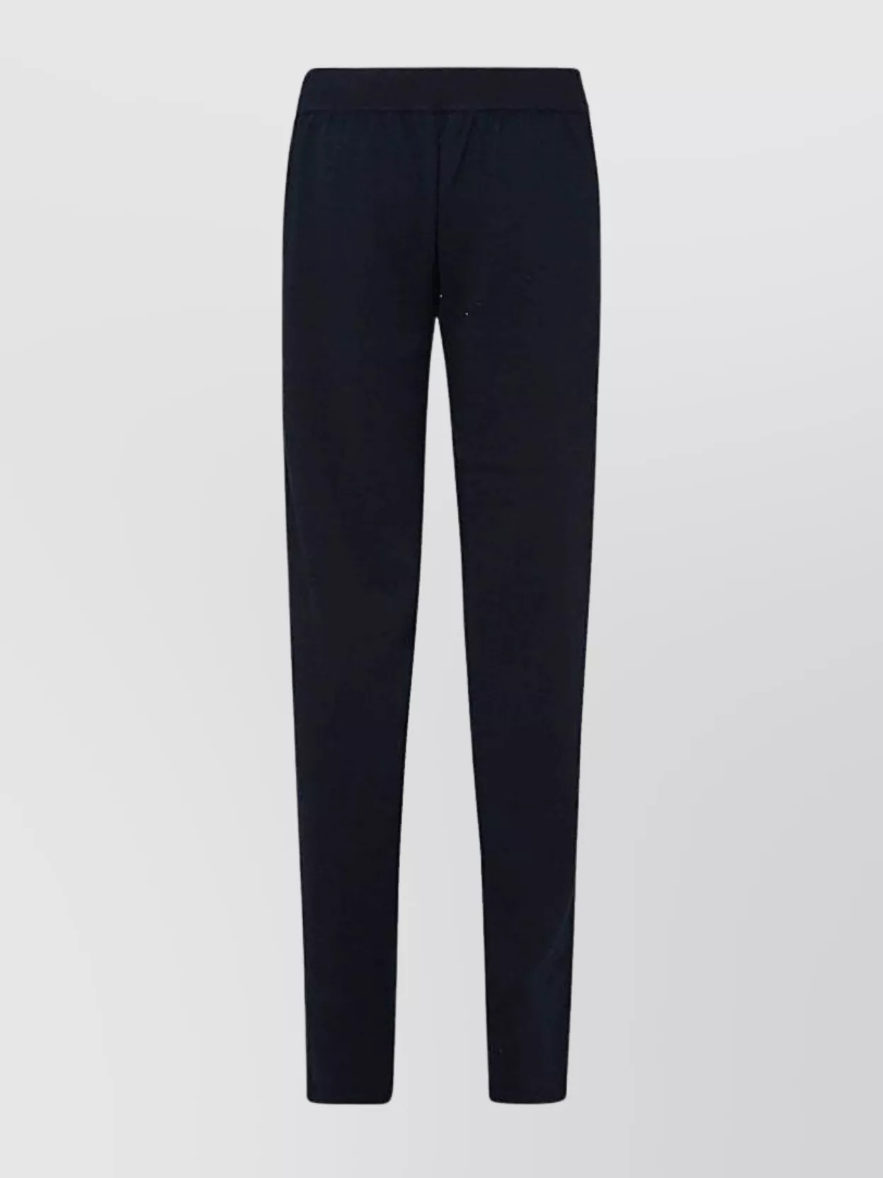 Malo Straight Leg Trousers Elastic Waistband In Black