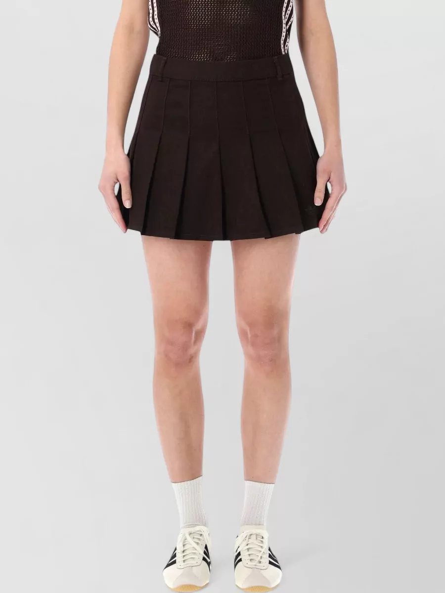 Adidas Originals cotton twill pleated mini skirt