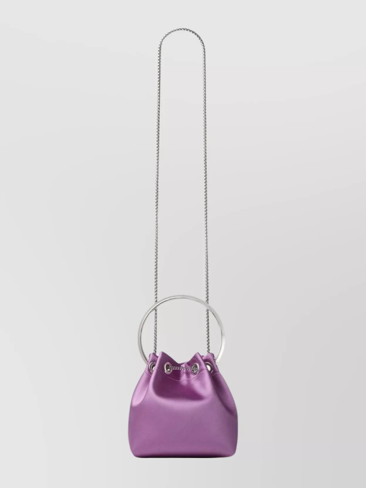 Jimmy Choo Leather Bucket Bag Featuring Chain Strap