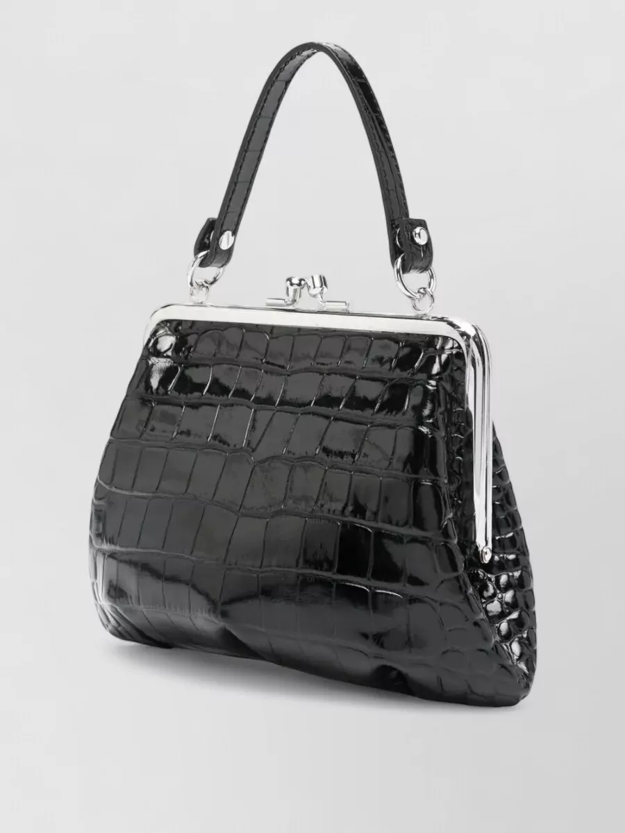 Vivienne Westwood Crocodile Effect Frame Tote Bag Chain Strap