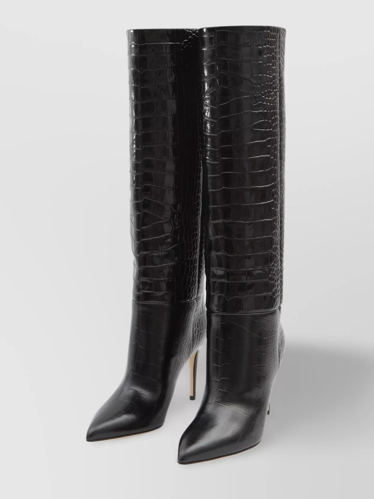 Paris Texas Croco Embossed Leather Knee-high Stiletto Boots