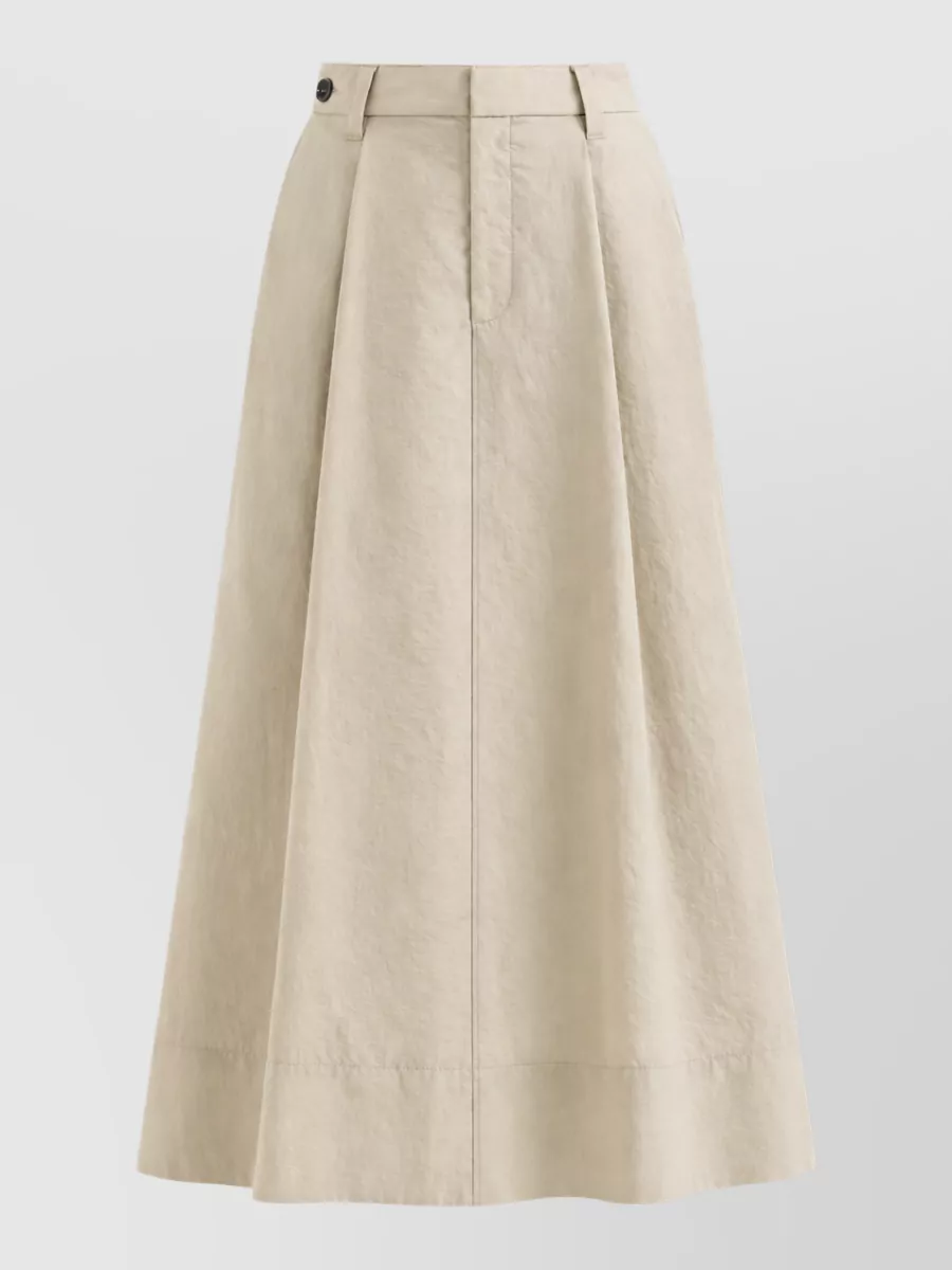 Brunello Cucinelli Cotton Poplin High Waist A Line Skirt