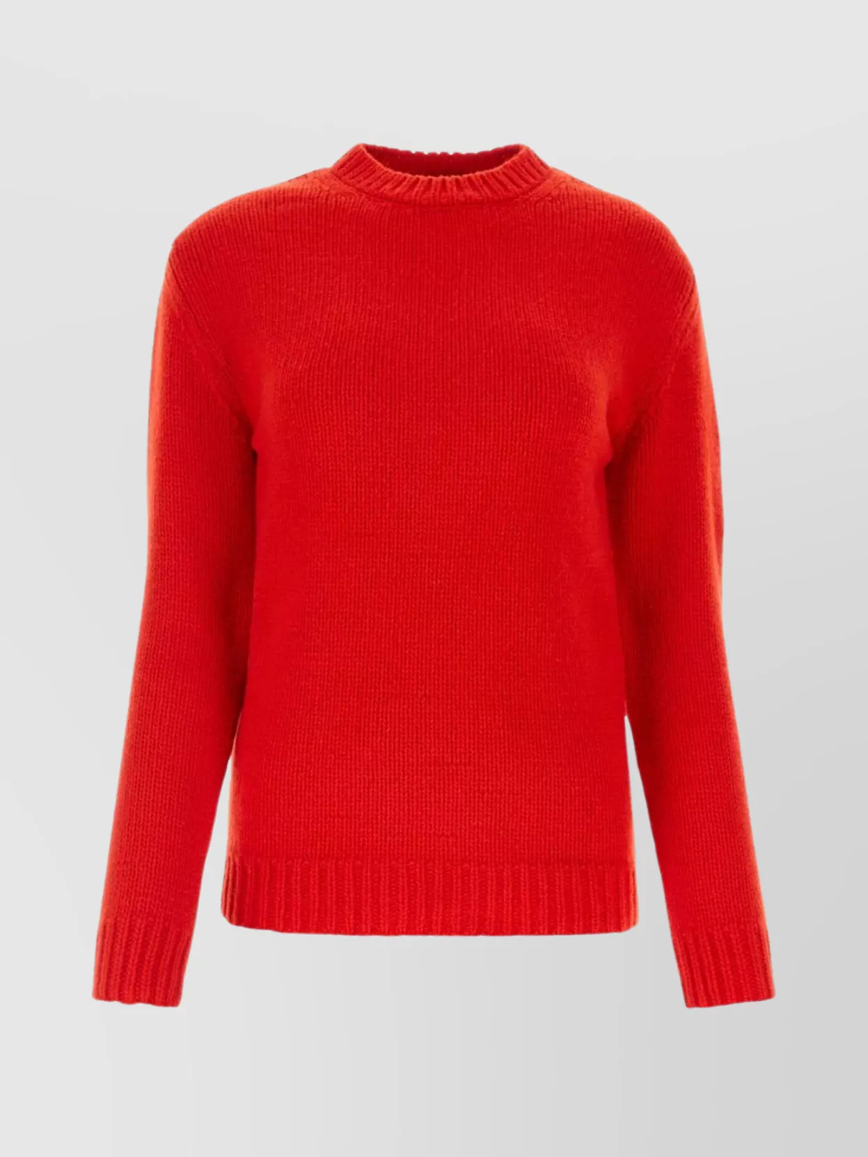 Shop Gucci Ribbed Knit Crewneck Sweater With Sleek Finish