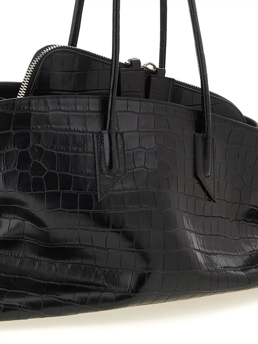 The Attico La Passeggiata Medium Crocodile Texture Shoulder Bag