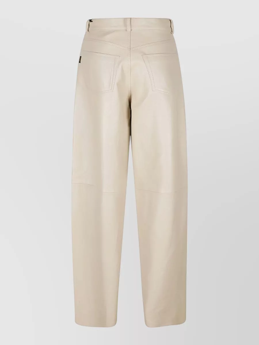 Haikure Leather Straight Trousers