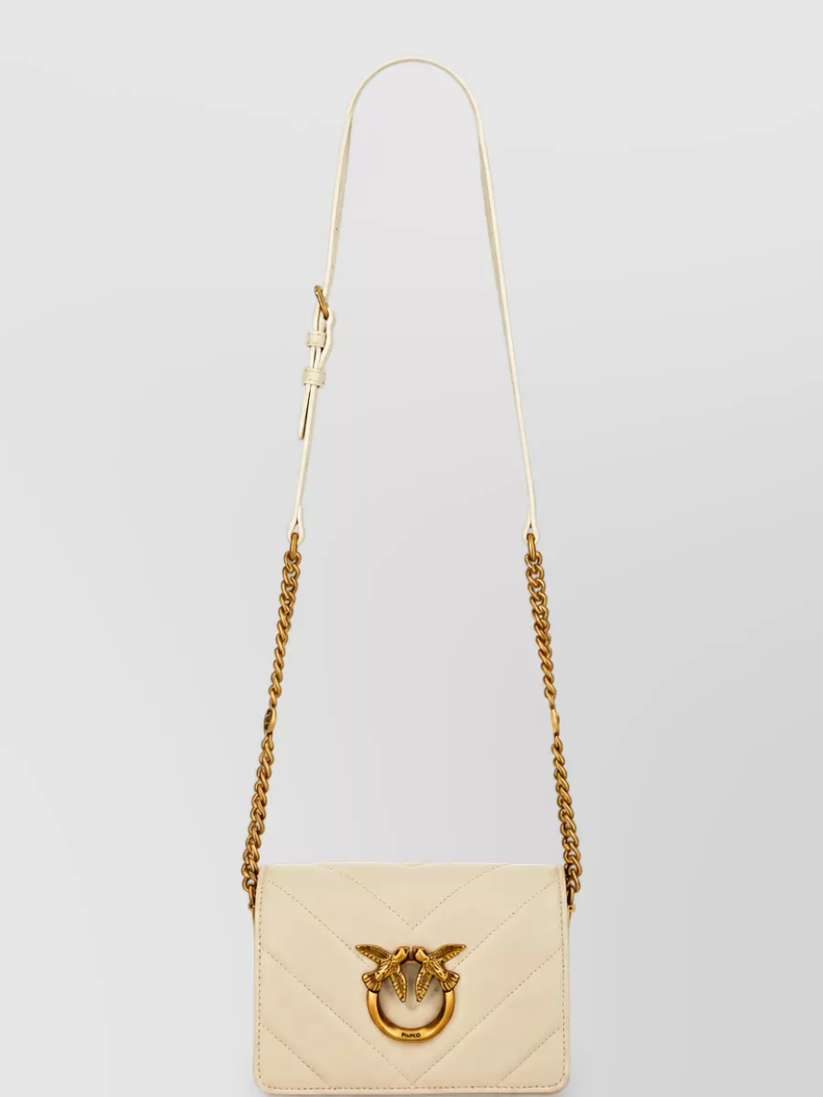 Pinko Love Bag Click Mini Leather Shoulder Bag