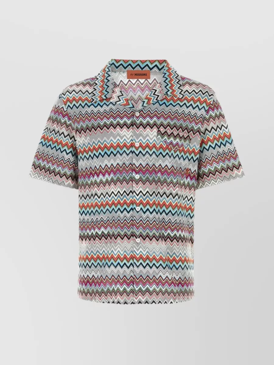 Shop Missoni Intricately Embroidered Cotton Shirt In Grey