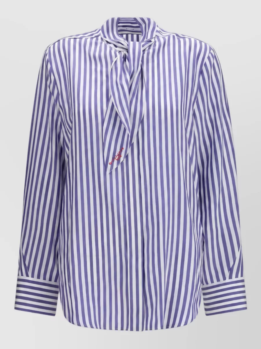 Givenchy silk striped bow-collar shirt