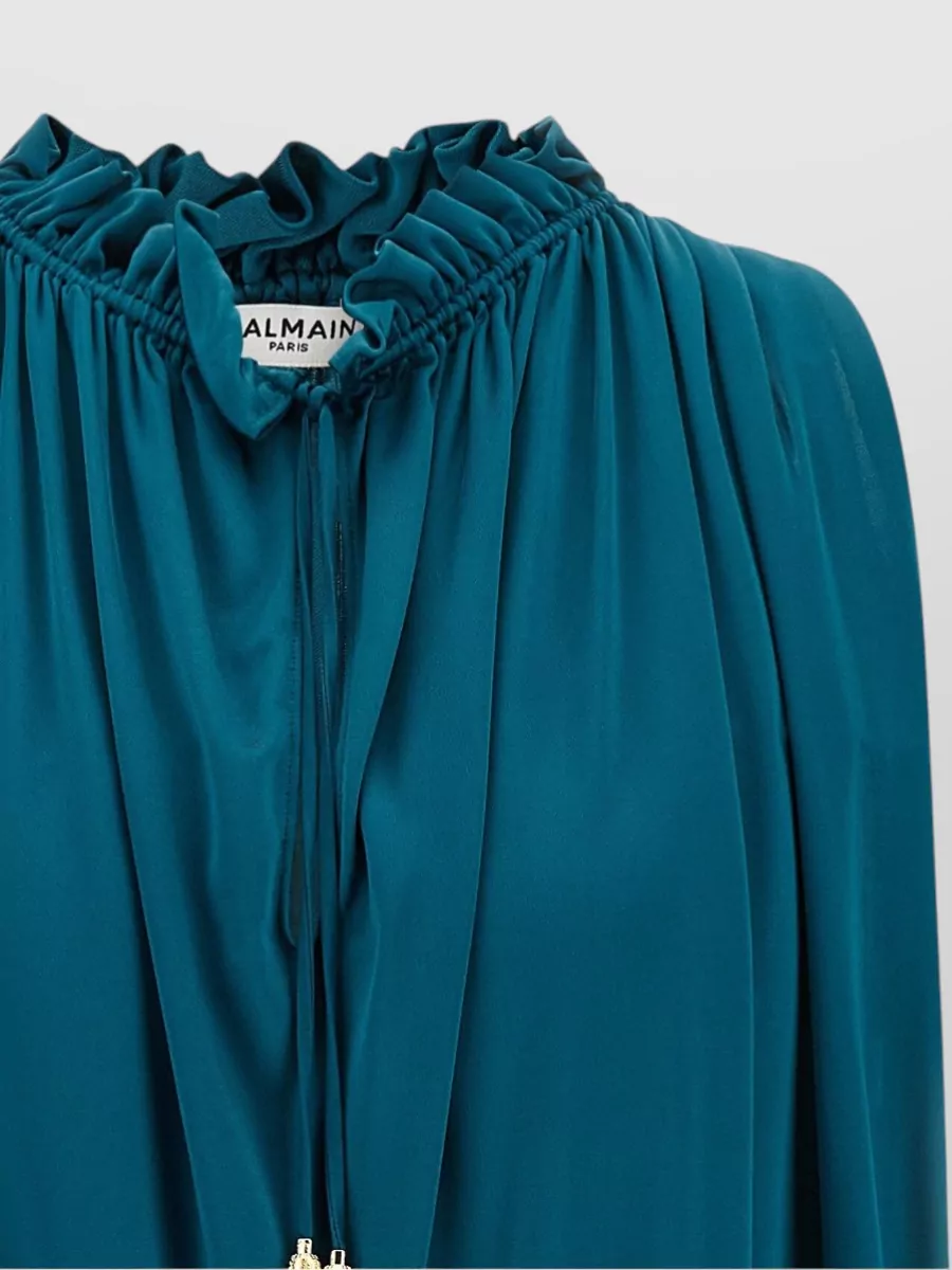 Balmain Viscose Sleeveless Pleated Blouse