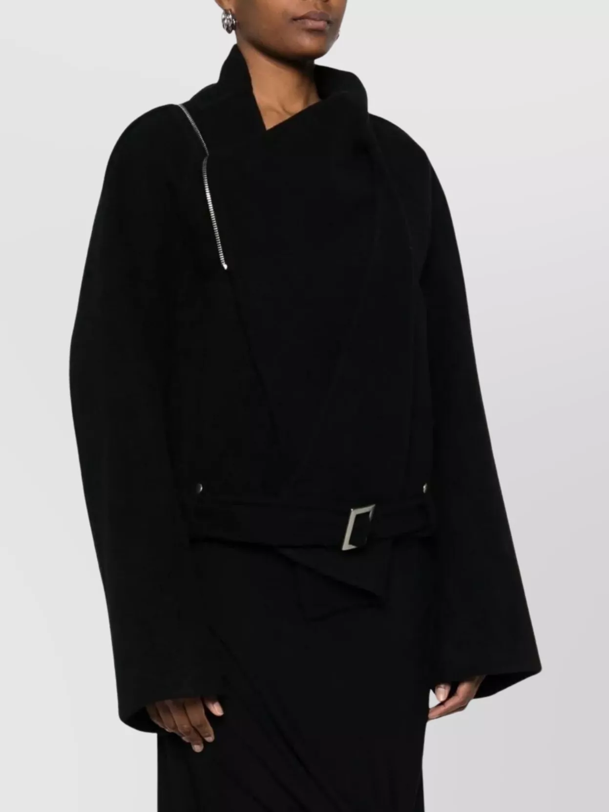 Rick Owens Cropped Flight Jacket Scarf Detail