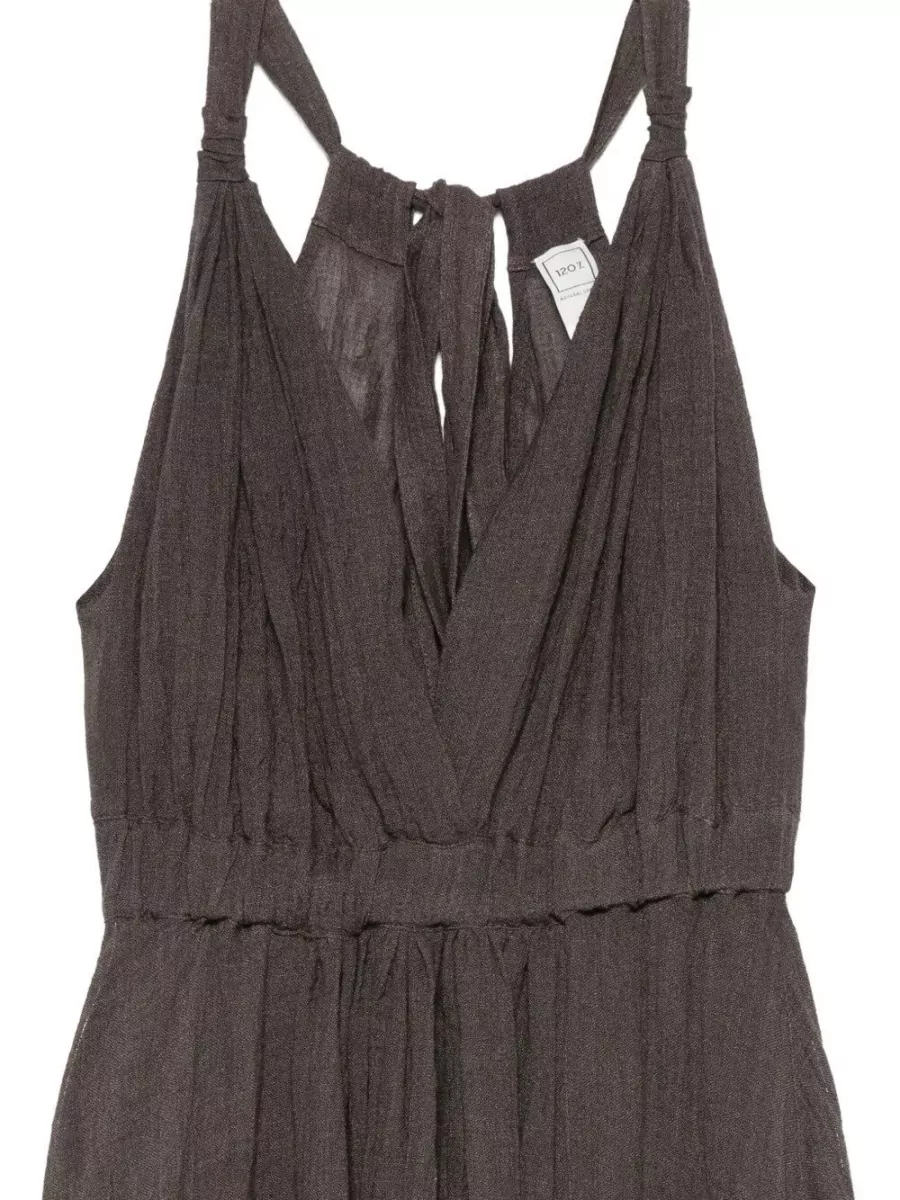 120% Lino Linen V-Neck Maxi Dress