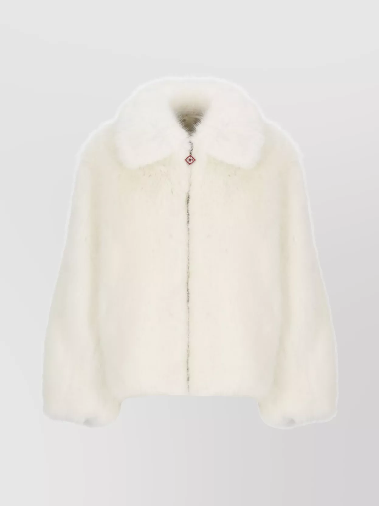 Casablanca Faux Fur Lapel Collar Long Sleeve Coat In Multi