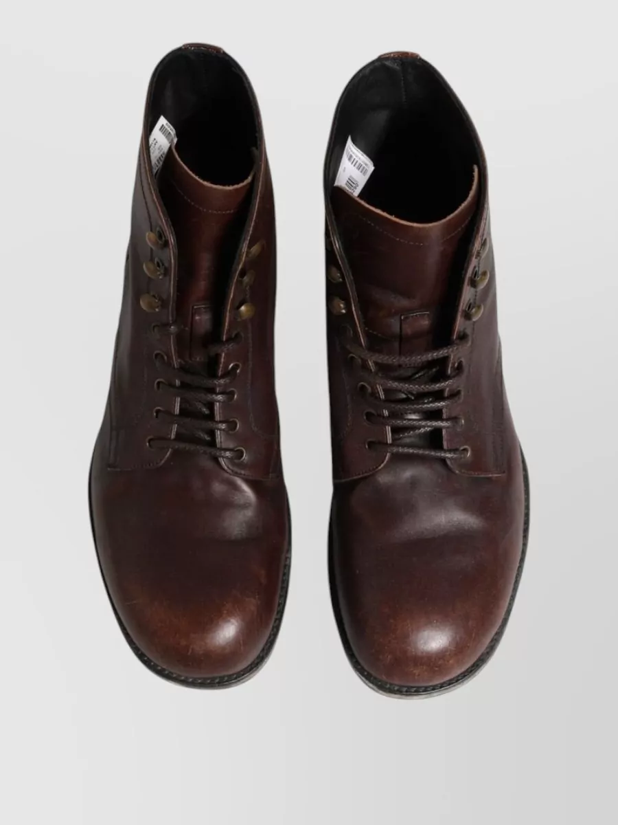 Dolce&Gabbana Leather Lace Up Ankle Boots