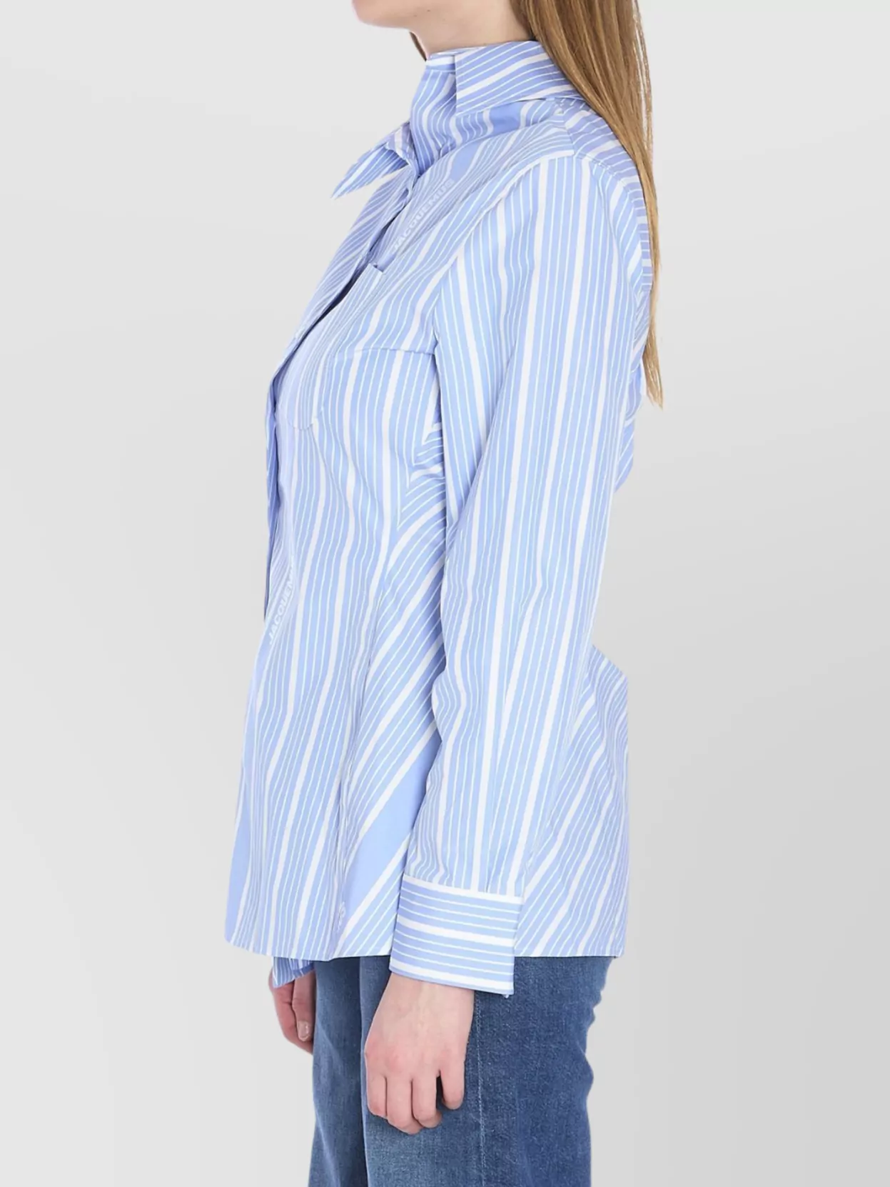Jacquemus Asymmetric Stripes Cotton Poplin Shirt