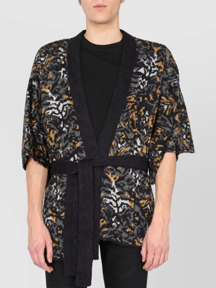 Saint Laurent Jacquard Knit Kimono Jacket