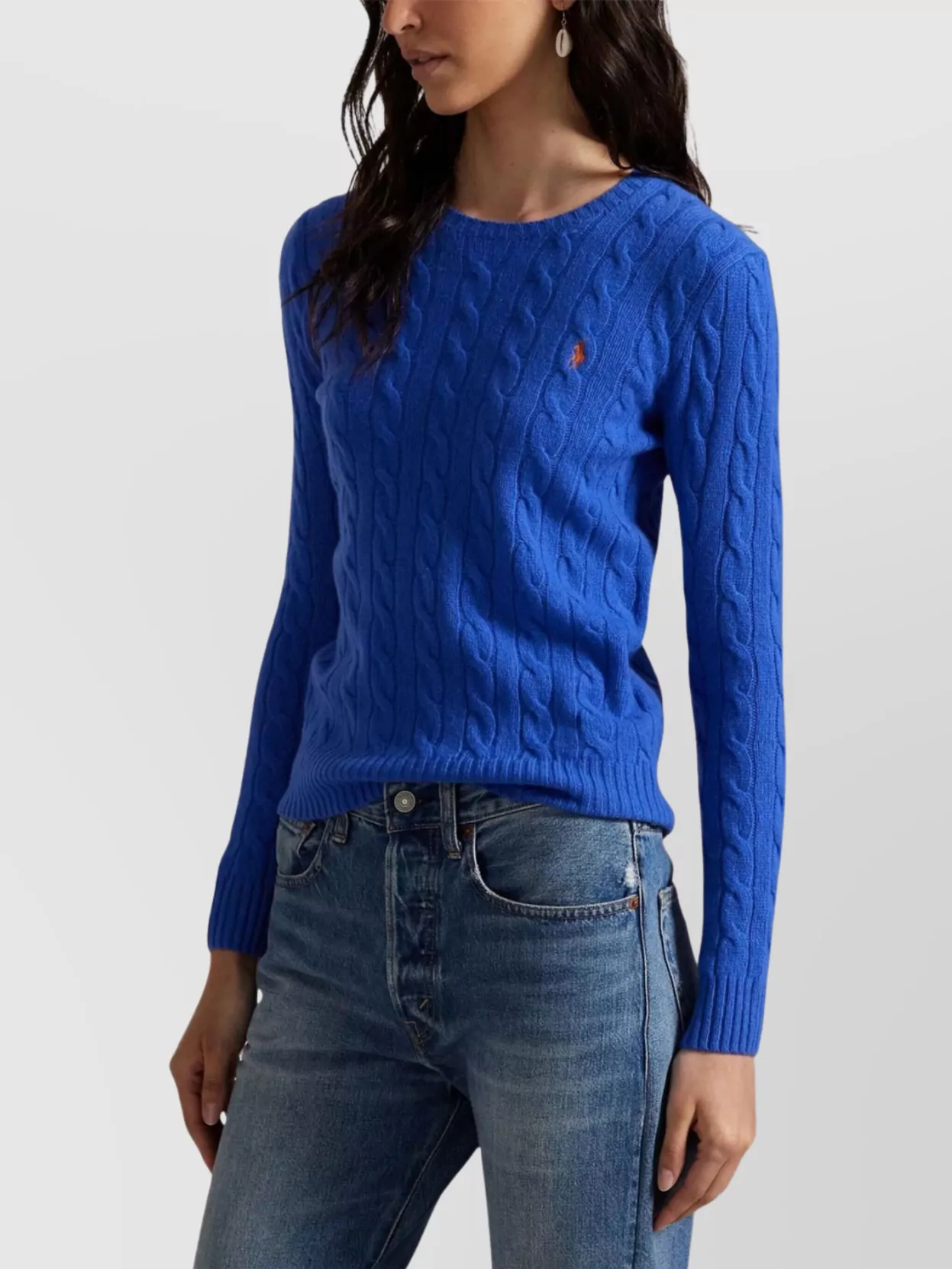 Ralph Lauren Cable Knit Crew Neck Long Sleeve Sweater