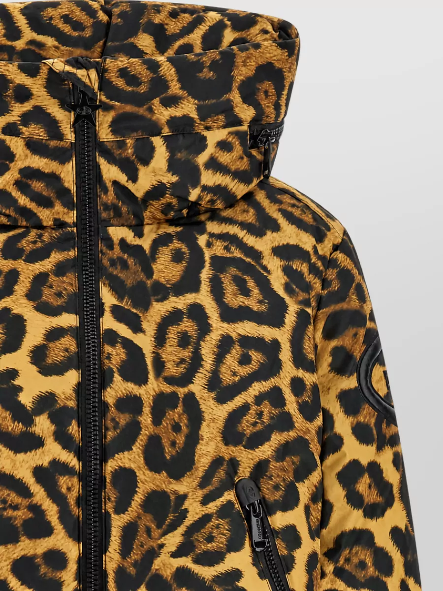 Goldbergh Down Animal-Print Short Puffer Jacket