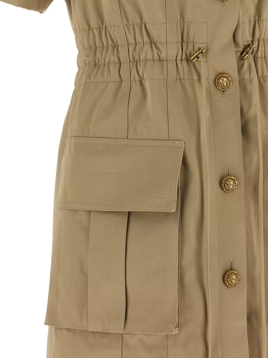 Balmain Cotton Gabardine Mini Dress