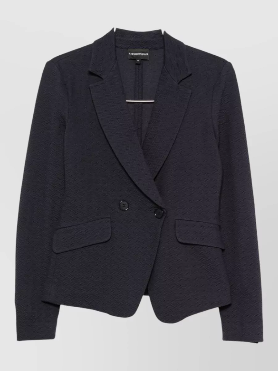 Emporio Armani textured single-breasted suit jacket