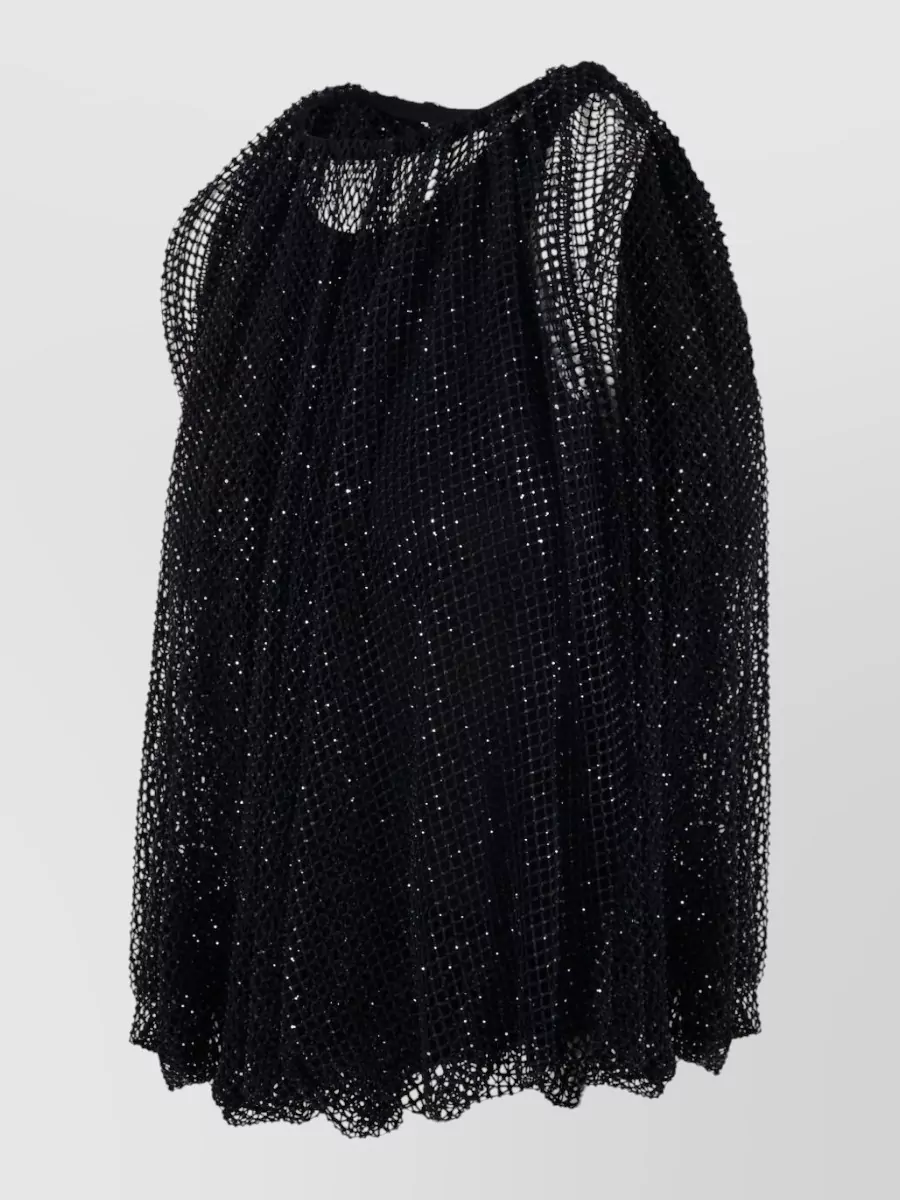 Sportmax Sleeveless Top Silk Nylon Mesh Embellishments