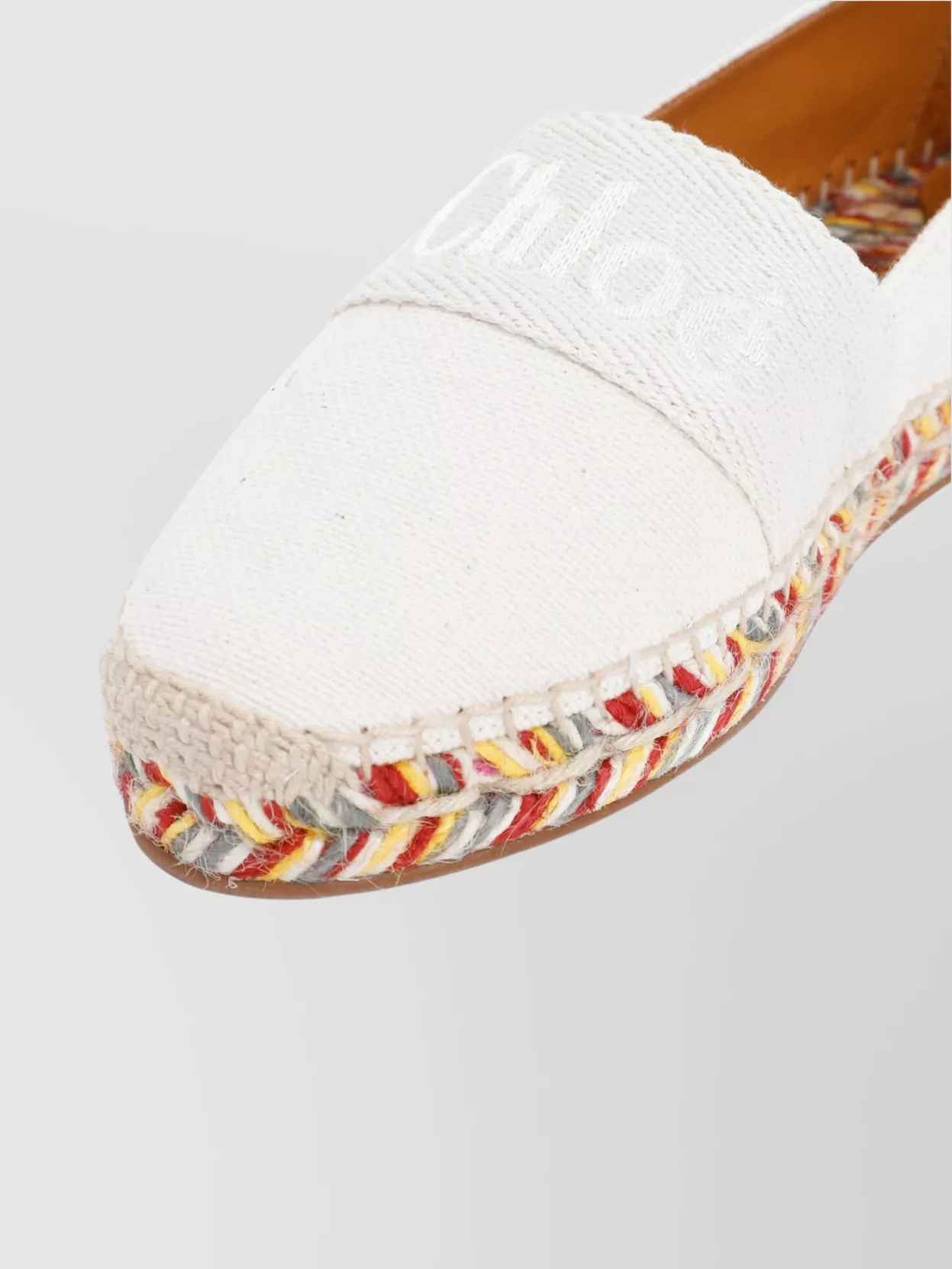 Chloé Canvas And Multicolor Woven Sole Espadrilles