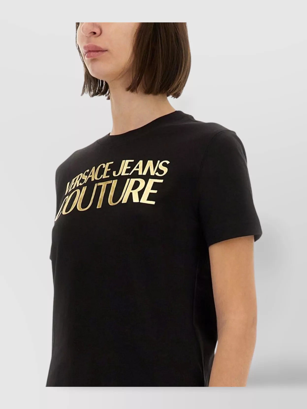 Versace Jeans Couture Logo Print Crew Neck T-shirt With Short Sleeves