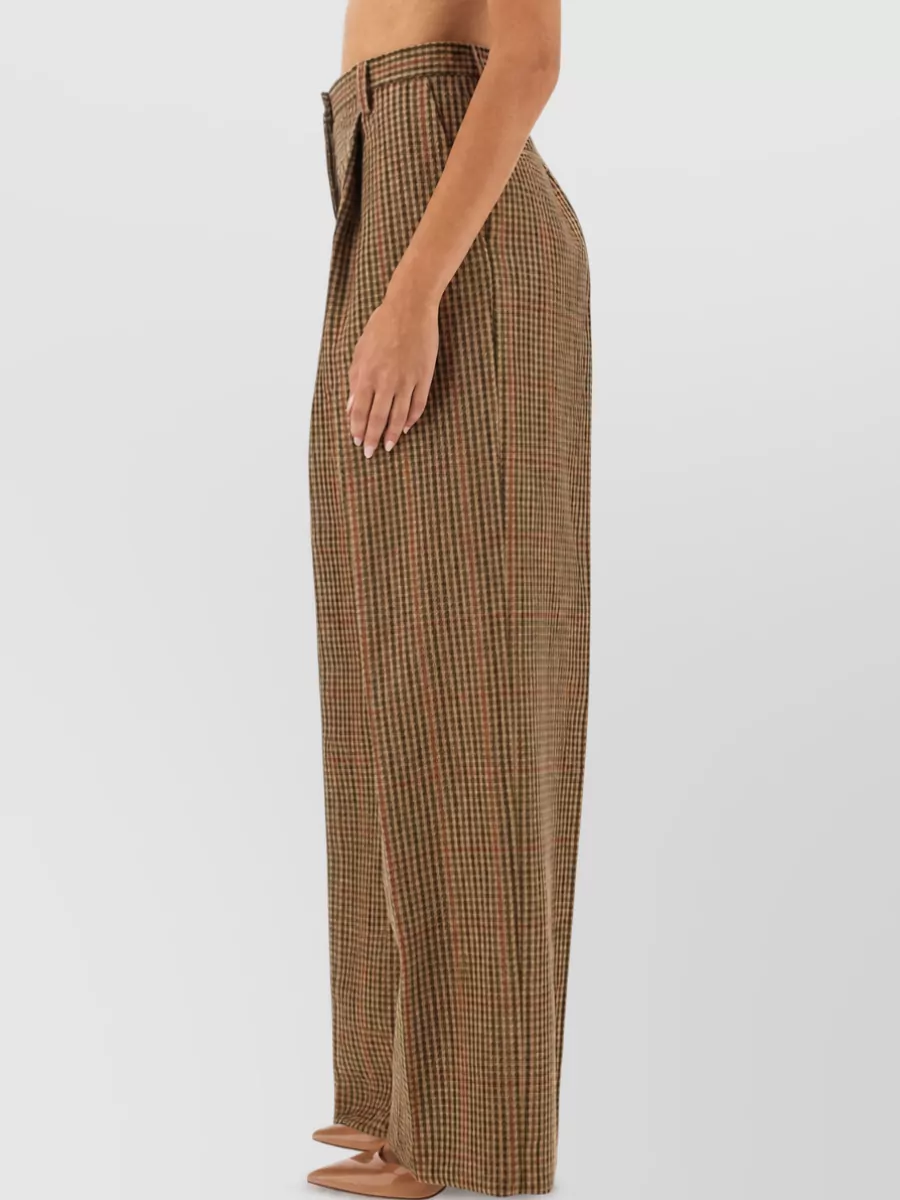 Dries Van Noten Checked Wool Wide-Leg Trousers